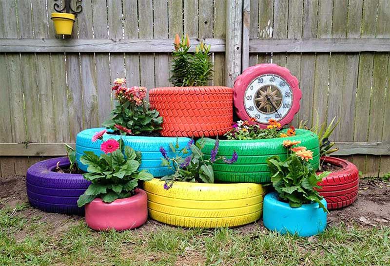 Recycled-Tire-Planters  