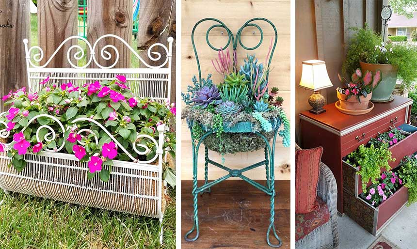 Repurposed-Furniture-Planters  